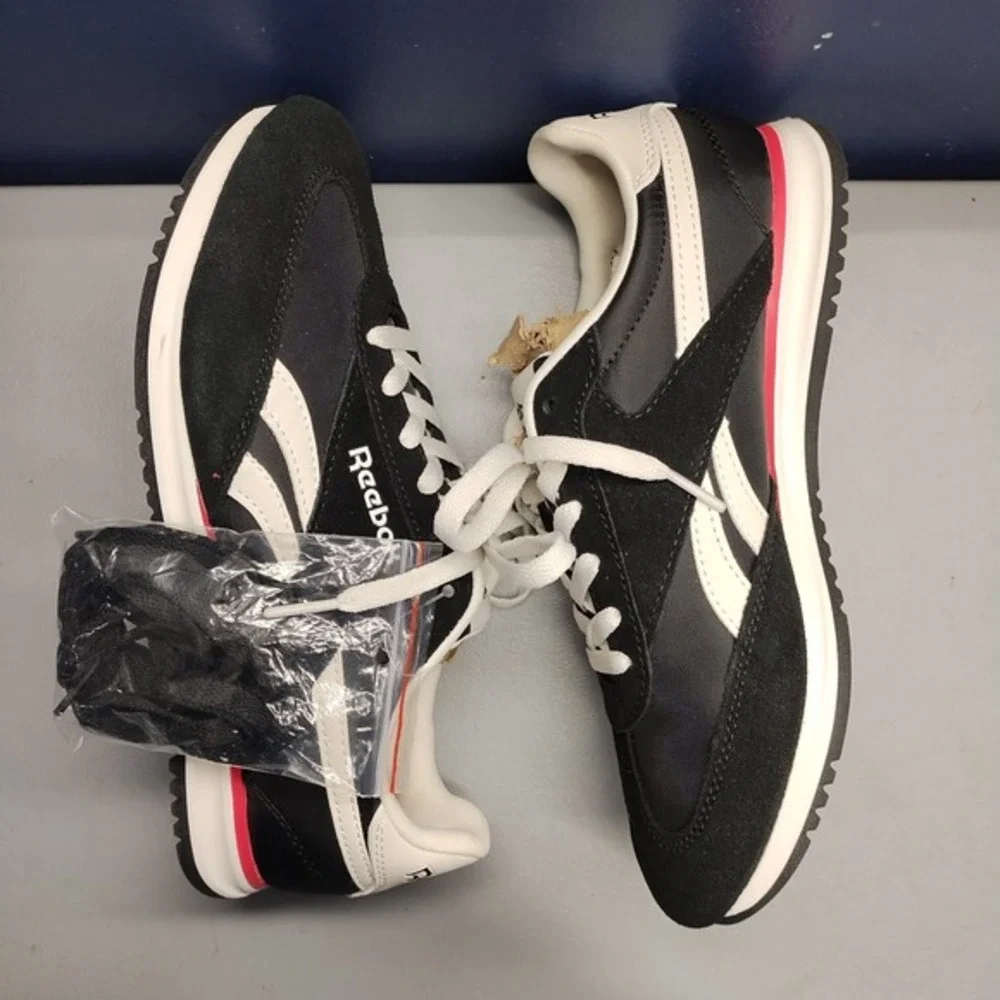 Reebok Comfort Footbed Sneakers Womens US Size 8.5 Black White‎ Running Lace Up